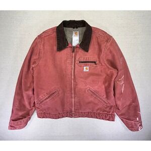 Vintage Rose Carhartt Women's Large WJ‎ 097 VRS Detroit Jacket Canvas HoneyComb